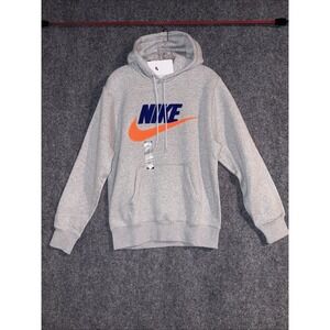 Men's‎ Nike Size Small Gray Sportswear Fleece Embroidered Hoodie NWT